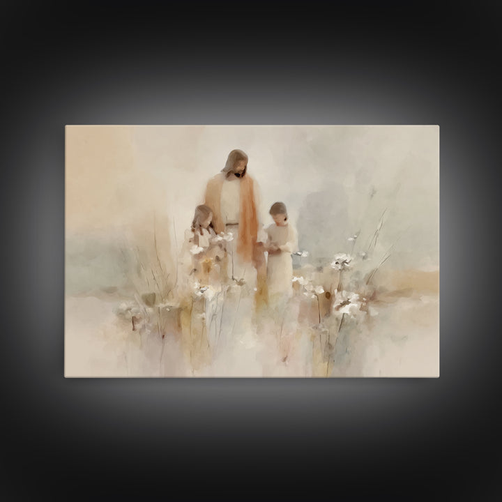 Blooming Promise – Framed Canvas Print – Christian Art Canvas – Jesus Painting – Christian Wall Art – Modern Christian Painting – Christian