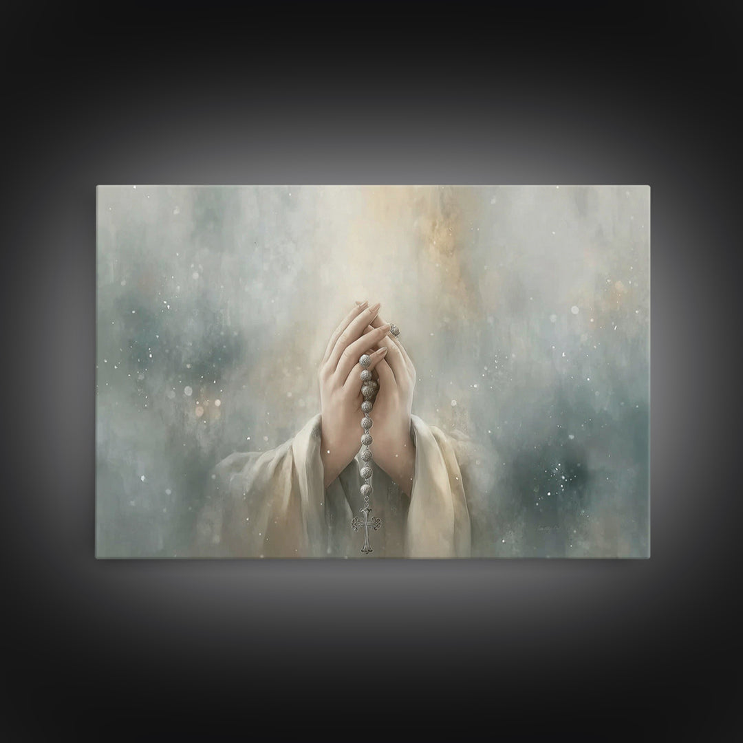 Starry Prayer – Framed Canvas Print – Christian Wall Art – Christian Art Canvas – Christian Painting – Christian Art Print – Modern Christi