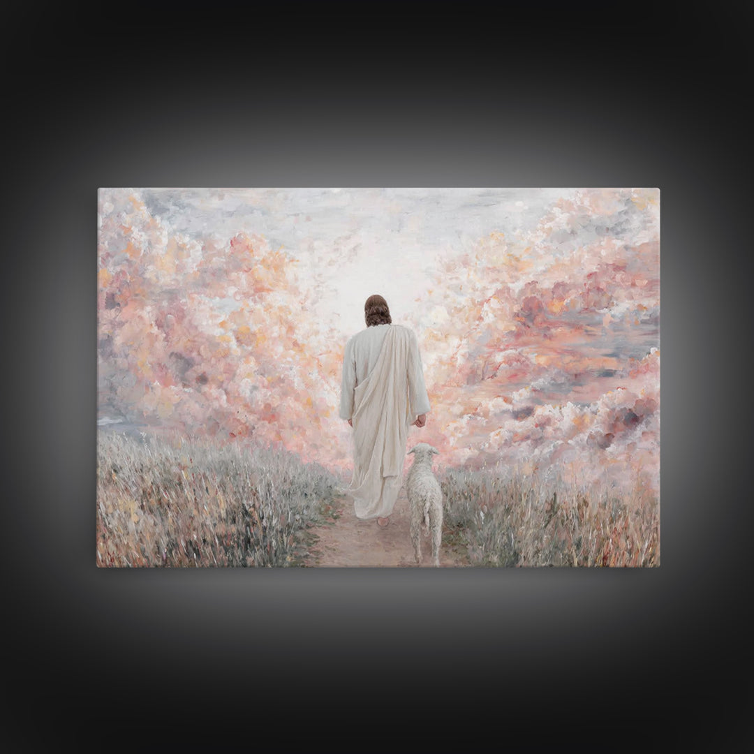 Path Of Peace | Framed Canvas Print | Jesus Wall Art | Christian Art Canvas | Christian Decor | Modern Christian Art | Christmas Art