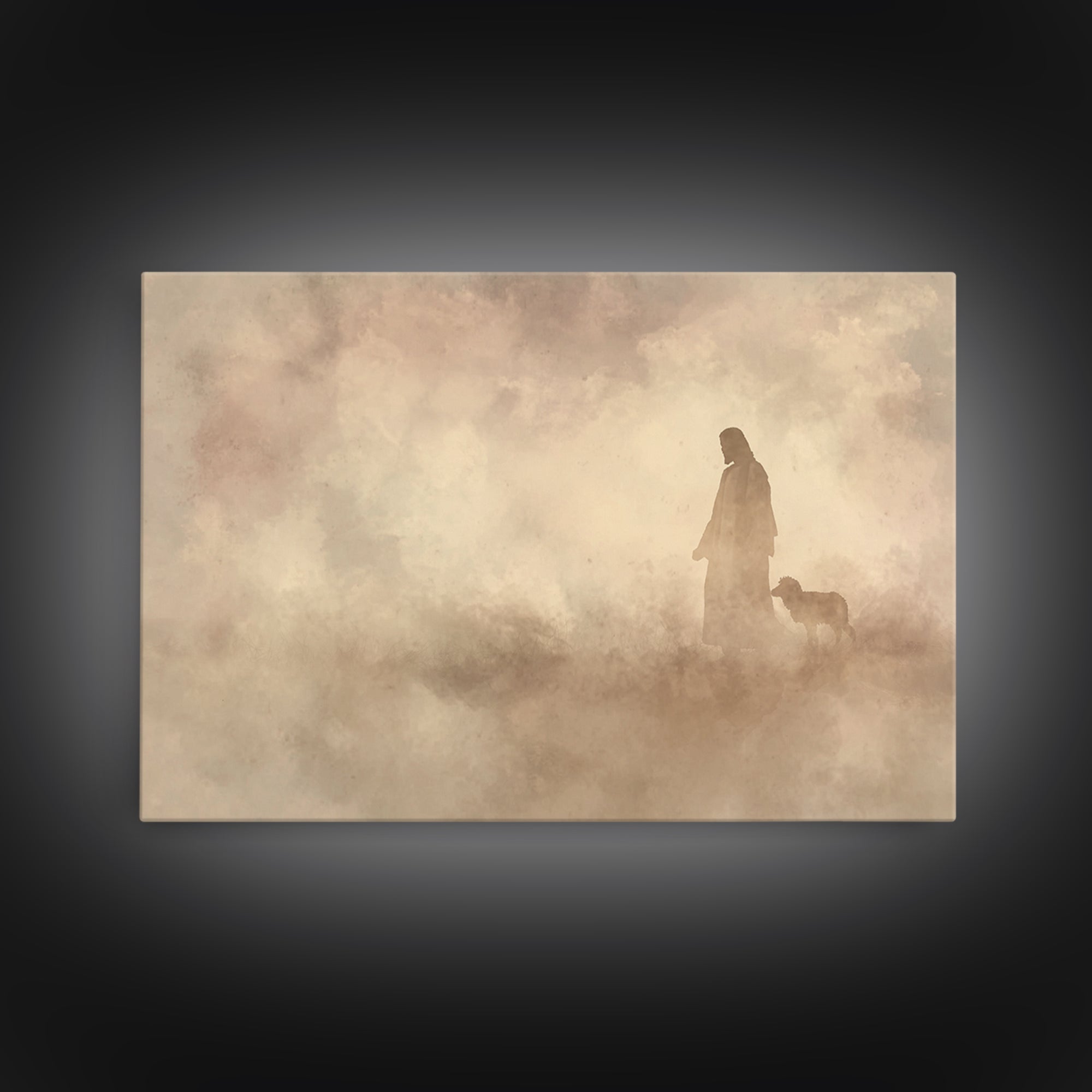 Silent Grace – Framed Canvas Print – Jesus Painting – Christian Art Print – Christian Wall Art – Subtle Christian Art – Christmas Art