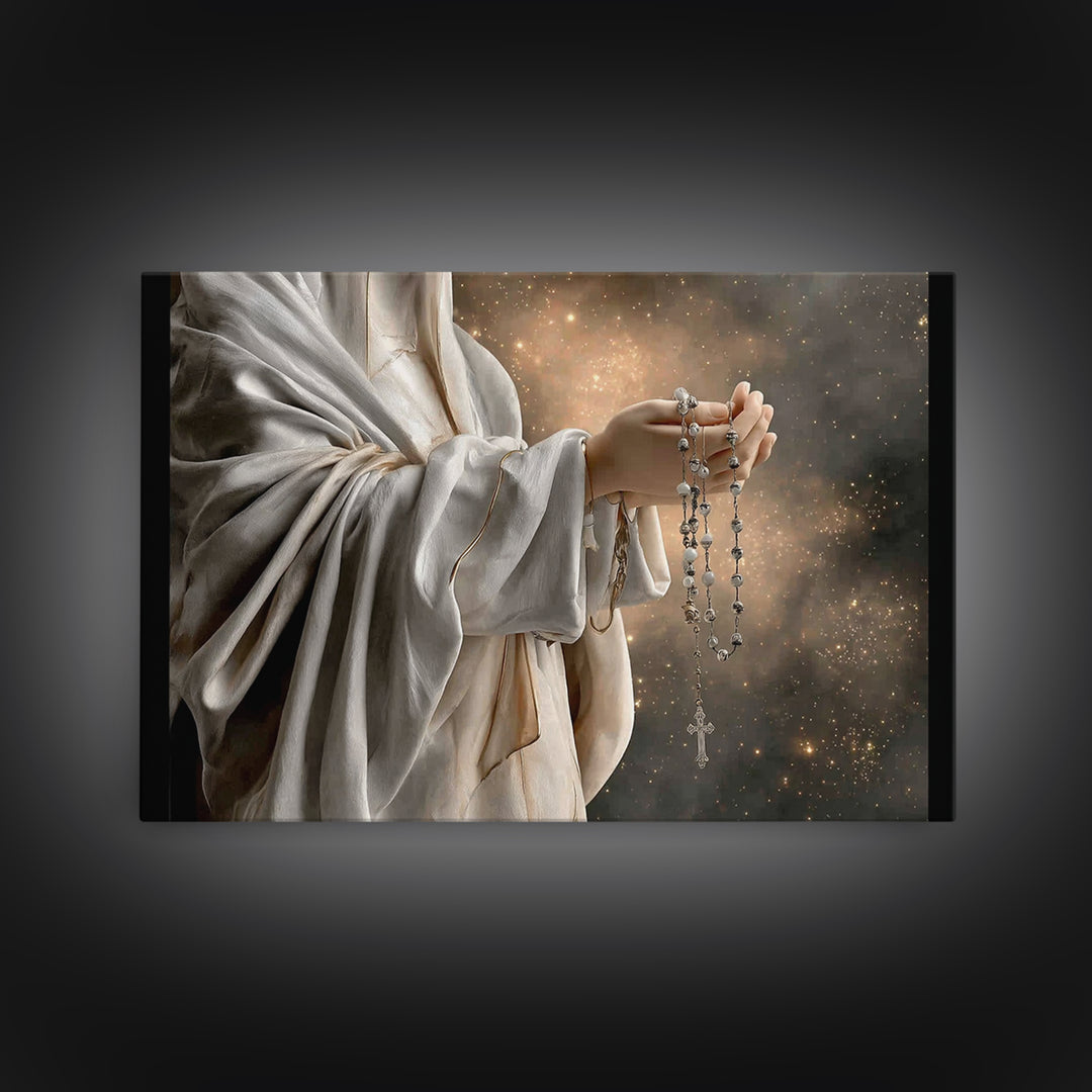 Hands Of Devotion – Framed Canvas Print – Christian Painting – Christian Art Canvas – Christian Wall Art – Christian Art Print – Vintage Ch