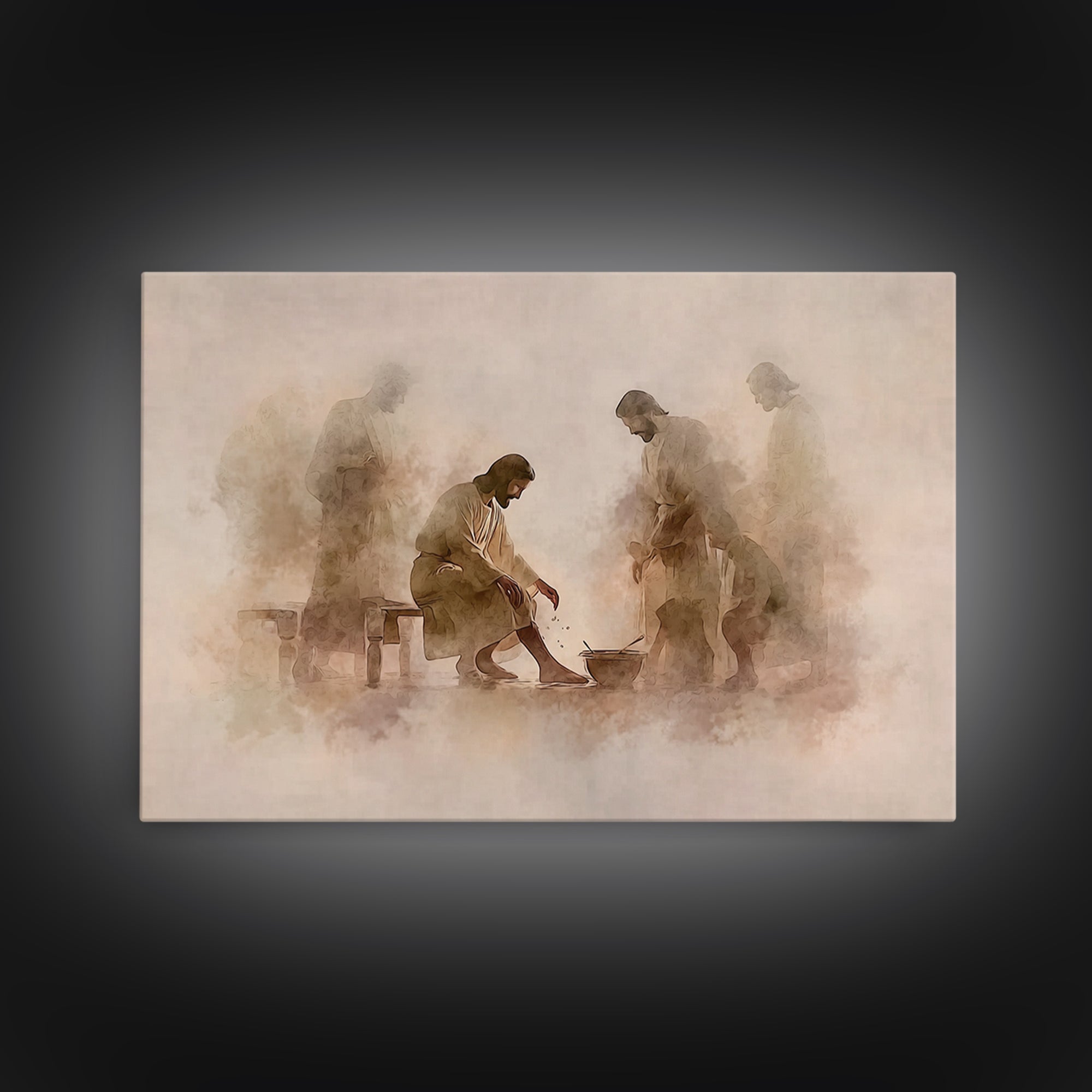 Humble Devotion | Framed Canvas Print | Christian Wall Art | Jesus Painting | Christian Art Canvas | Modern Christian Art | Christian Gift