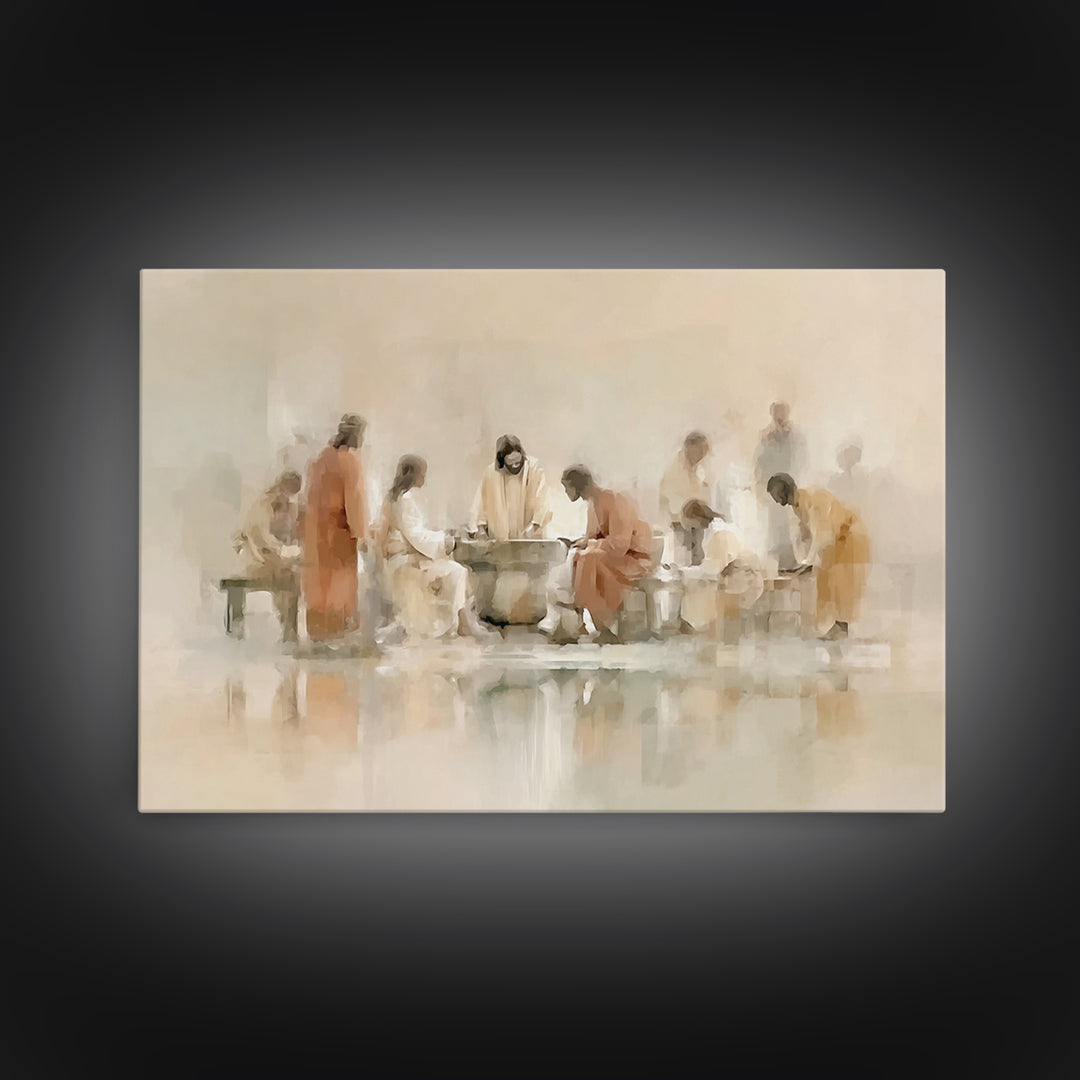 Sacred Fellowship, Framed Canvas Print, Christian Art Canvas, Jesus Painting, Christian Wall Art, Subtle Christian Art, Christian Gift Idea
