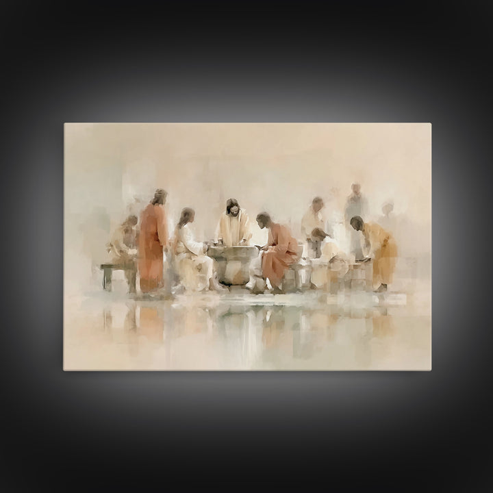 Sacred Fellowship, Framed Canvas Print, Christian Art Canvas, Jesus Painting, Christian Wall Art, Subtle Christian Art, Christian Gift Idea