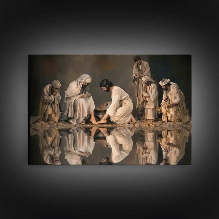 Reverent Circle | Framed Canvas Print | Christian Wall Art | Christian Art Work | Jesus Painting | Large Christian Painting | Christian Dec