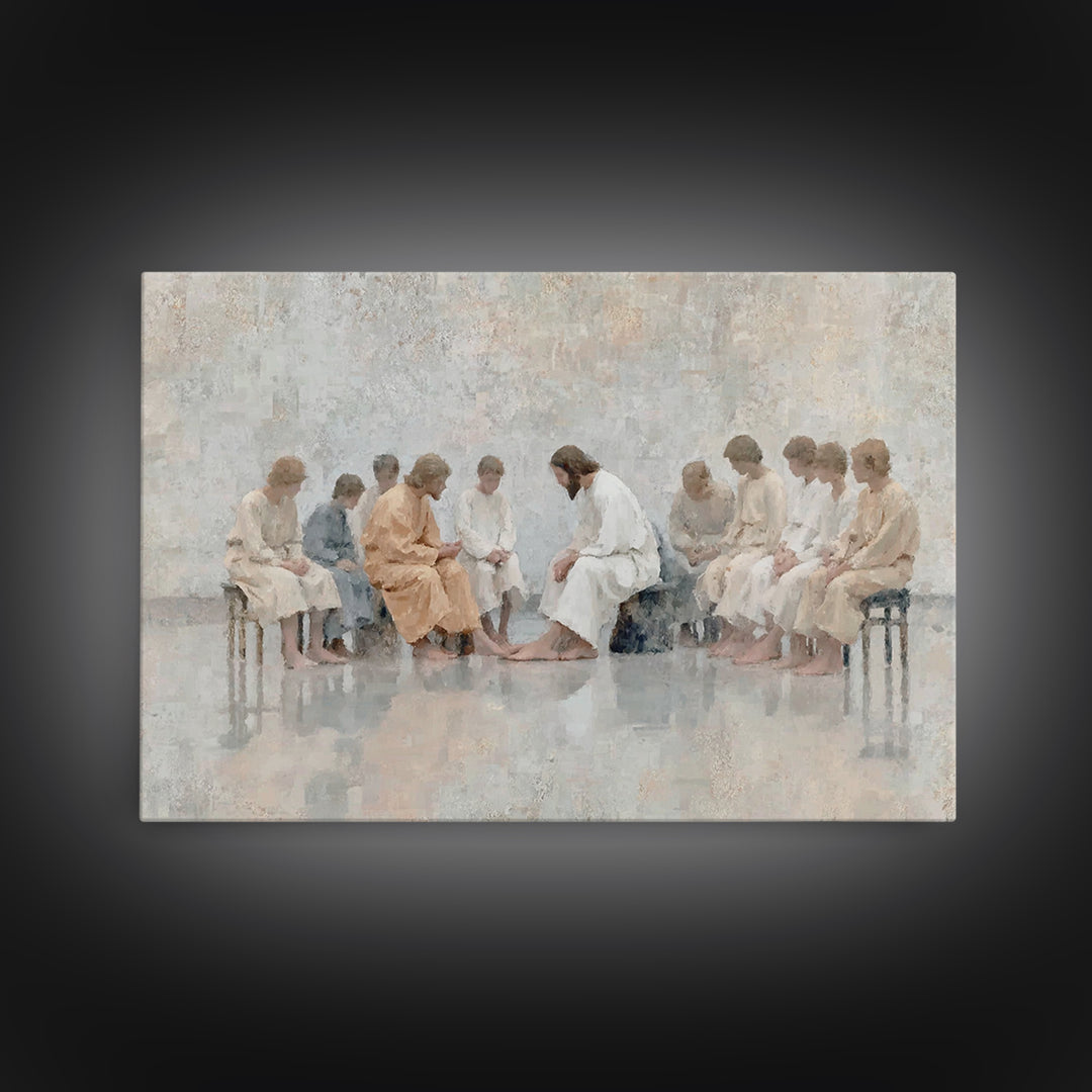 Serving Light, Framed Canvas Print, Christian Art Canvas, Jesus Painting Canvas, Christian Art Print, Modern Christian Art, Christian Gift