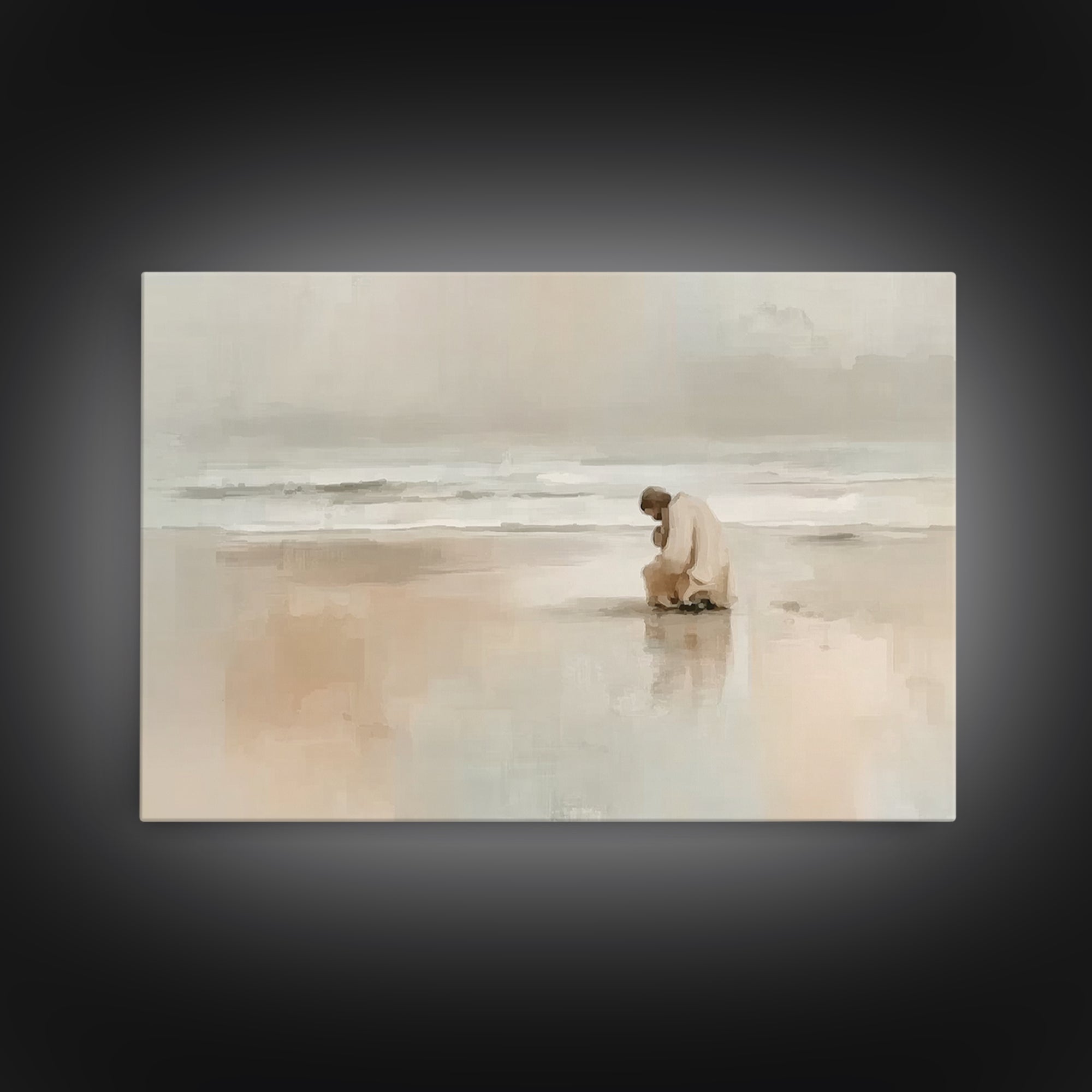 Solitary Grace, Framed Canvas Print, Christian Wall Art, Jesus Painting, Christian Art Canvas, Large Christian Art, Subtle Christian Art