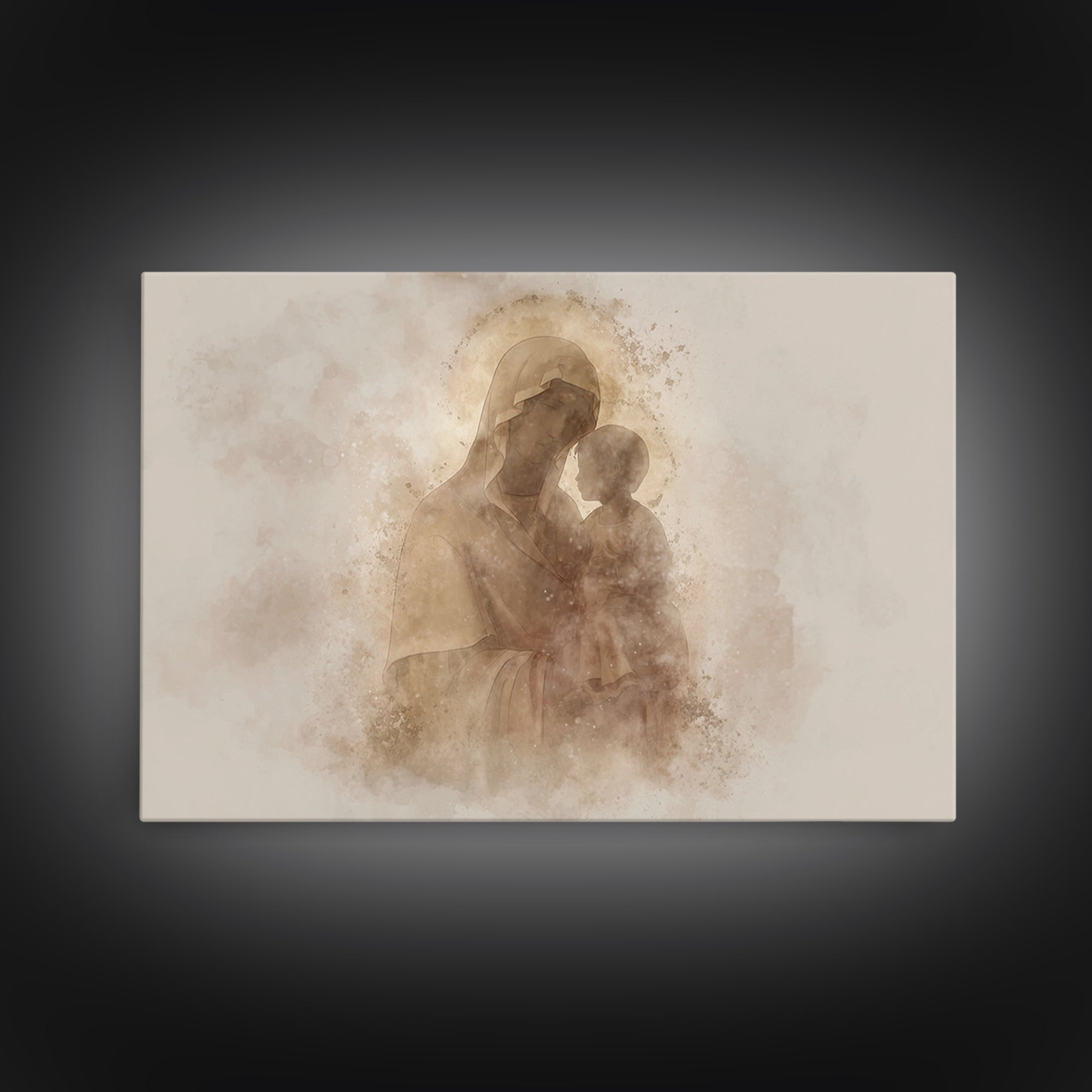 Radiant Innocence, Framed Canvas Print, Christian Wall Art, Mary And Jesus Painting, Christian Art Canvas, Large Christian Art, Modern Chri