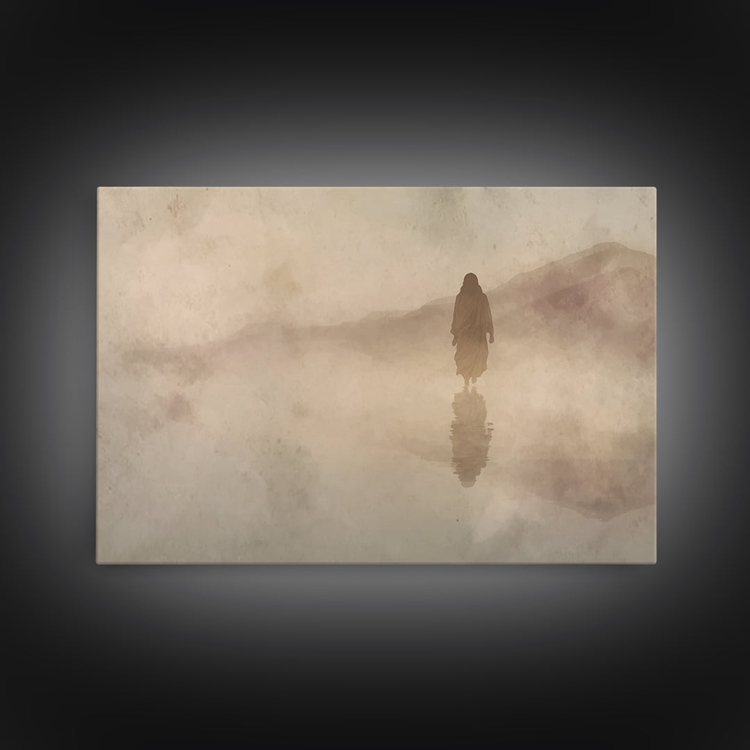 Desert Morn Hope | Framed Canvas Print | Christian Art Canvas | Christian Wall Art | Jesus Painting | Abstract Christian Art | Christian Ar