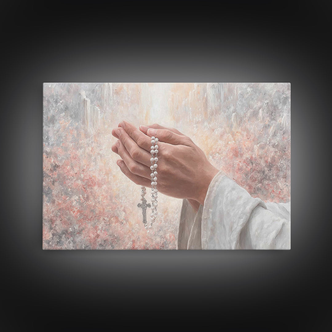 Light Of Prayer – Framed Canvas Print – Christian Wall Art – Christian Art Canvas – Christian Painting – Christian Gift Ideas – Modern Chri