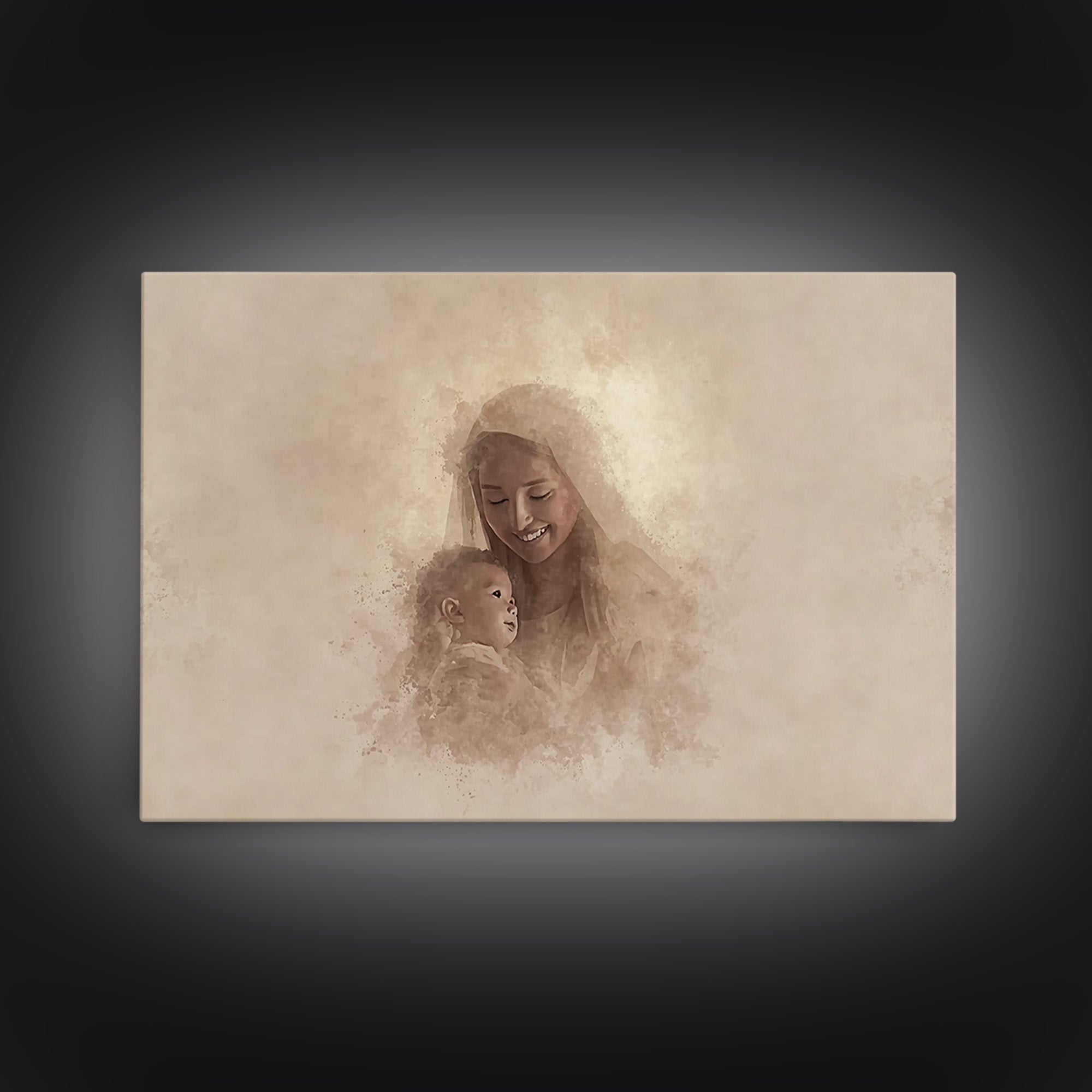 Sacred Joy | Framed Canvas Print | Christian Art Canvas | Christian Art | Christian Wall Art | Mary And Jesus Painting