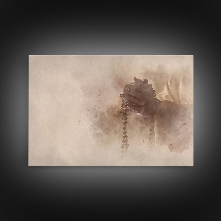Prayerful Devotion – Framed Canvas Print – Christian Wall Art – Christian Art Canvas – Jesus Painting – Christian Gift Ideas – Subtle Chris