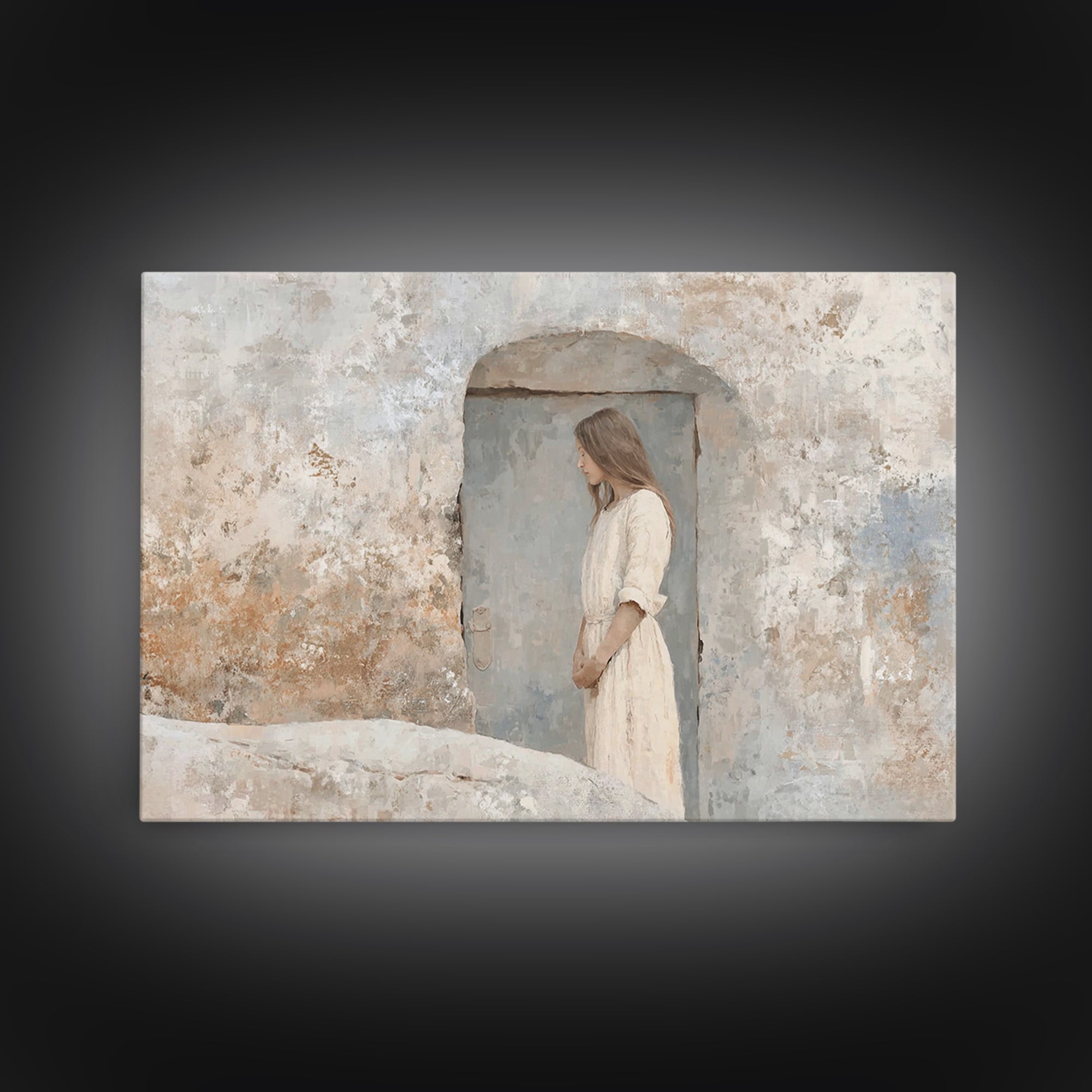 Sacred Doorway Light – Framed Canvas Print – Christian Art Canvas – Jesus Painting – Christian Wall Art – Christian Decor – Christian Gift