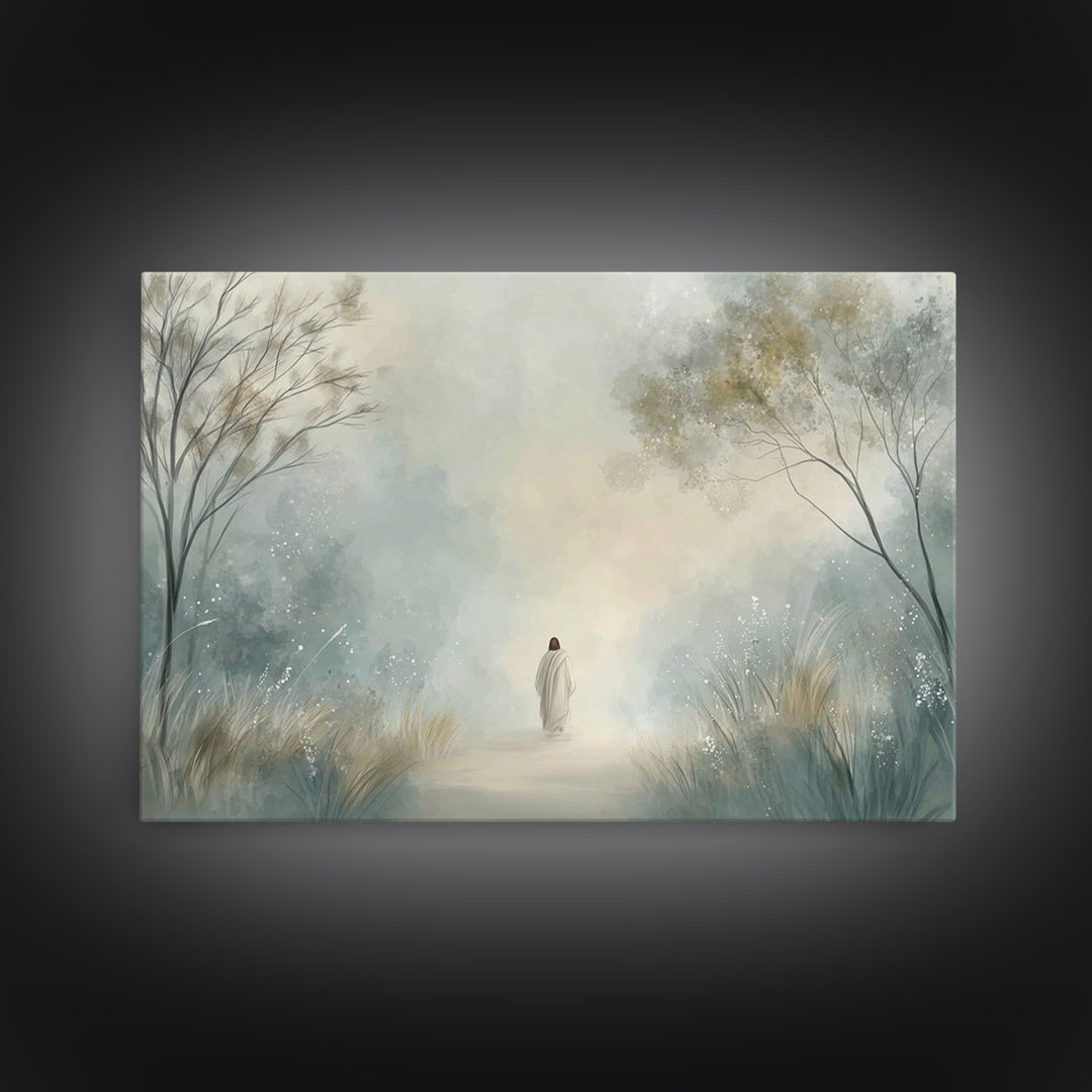 Heavenly Walk Mist – Framed Canvas Print – Christian Art Canvas – Christian Decor – Christian Wall Art – Christian Gift Ideas – Jesus Paint