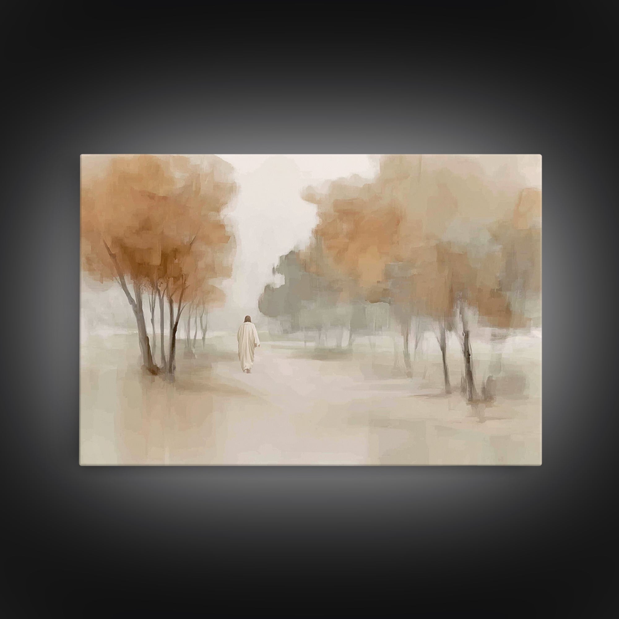 Autumn Grace Path – Framed Canvas Print – Christian Decor – Jesus Painting – Christian Art Canvas – Christian Wall Art – Christian Gift Ide