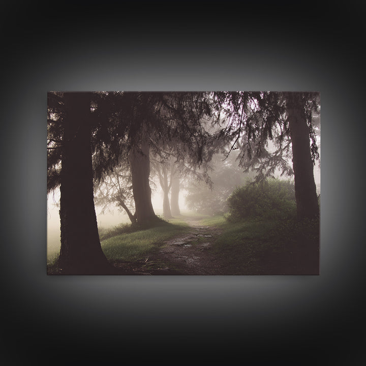 Mist Path Dawn – Framed Canvas Print – Christian Wall Art – Christian Art Canvas – Christian Gift Ideas – Christian Decor – Moody Christian
