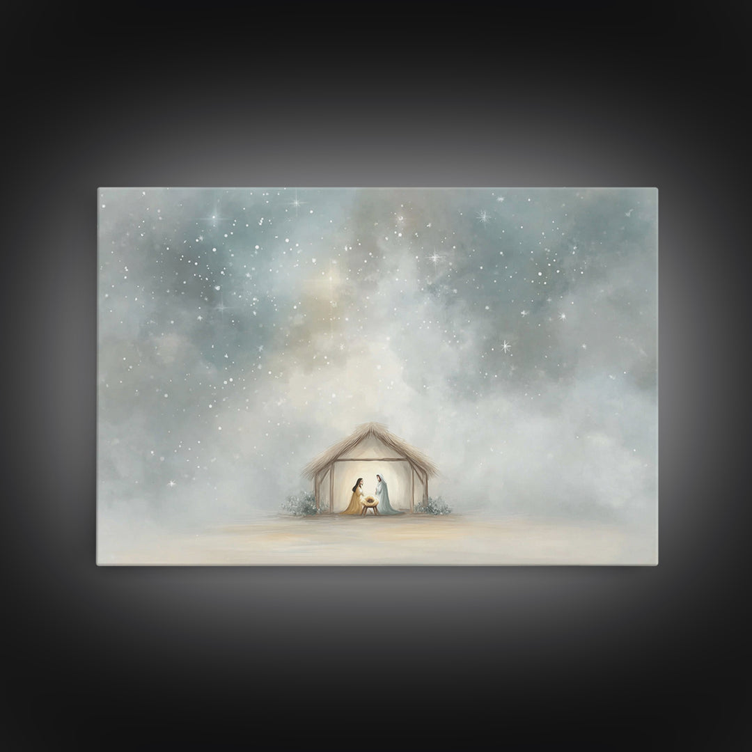 Holy Night Star – Framed Canvas Print – Christmas Art – Christian Christmas Art – Christmas Canvas Wall Art – Christian Wall Art – Christia