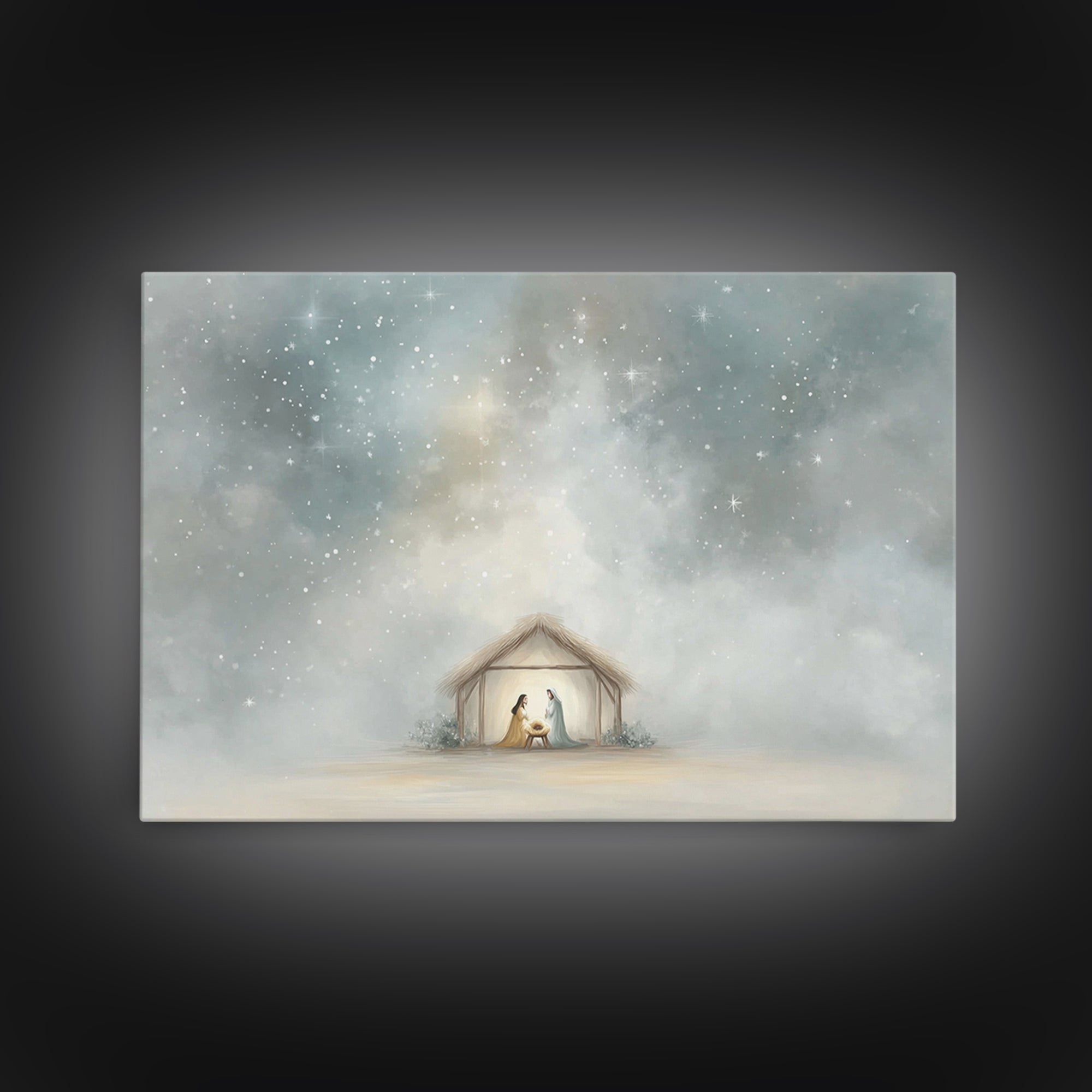 Holy Night Star – Framed Canvas Print – Christmas Art – Christian Christmas Art – Christmas Canvas Wall Art – Christian Wall Art – Christia