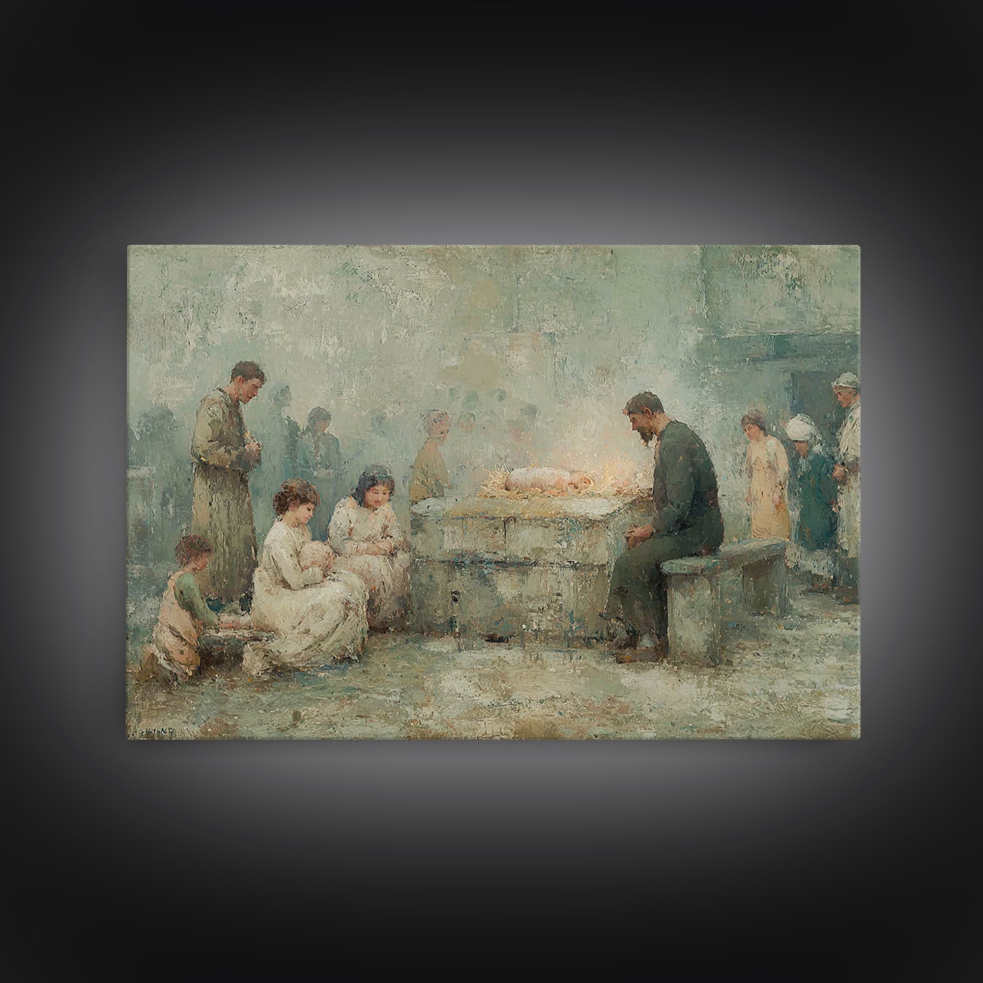Humble Manger Hope – Framed Canvas Print – Christian Art Canvas – Christian Wall Art – Christian Christmas Art – Christian Gift Ideas – Vin