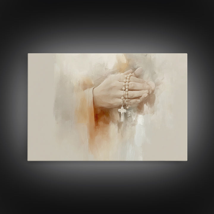 Quiet Reverence, Framed Canvas Print, Christian Art Print, Christian Wall Art, Subtle Christian Art, Modern Christian Art, Jesus Painting,