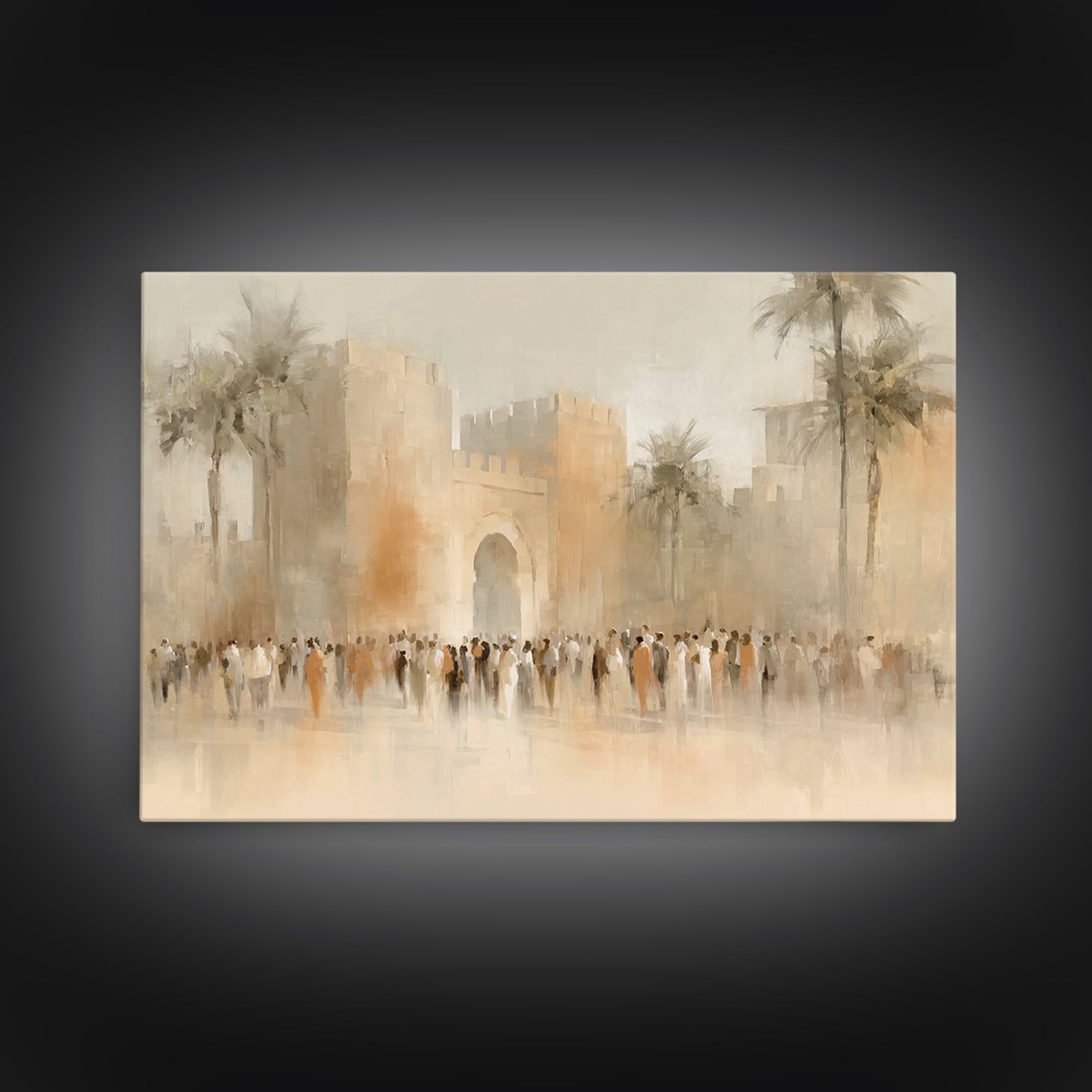 Jerusalem Gate Dawn – Framed Canvas Print – Christian Art Canvas – Christian Wall Art – Christian Art – Christian Gift Ideas – Subtle Chris