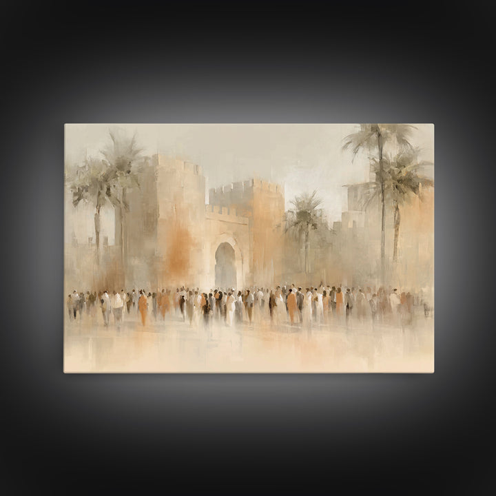 Jerusalem Gate Dawn – Framed Canvas Print – Christian Art Canvas – Christian Wall Art – Christian Art – Christian Gift Ideas – Subtle Chris