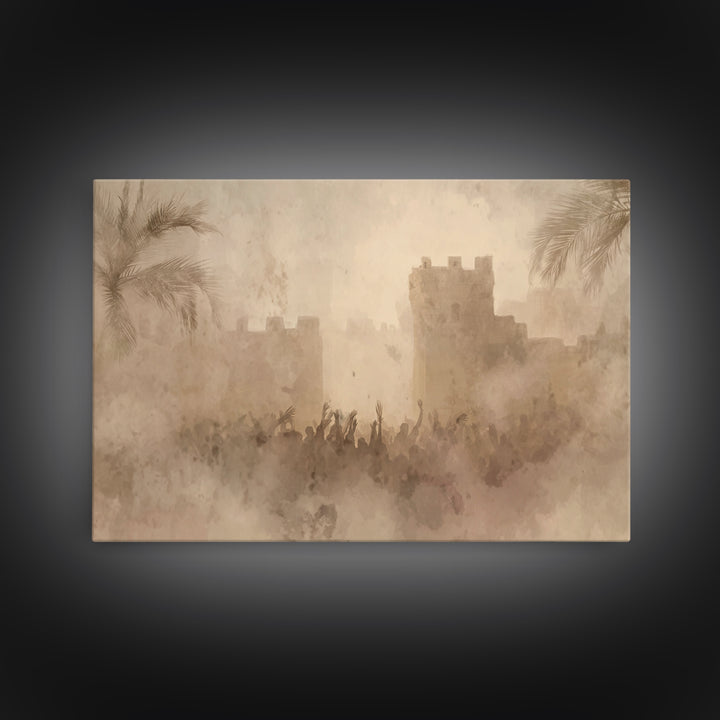 Desert Hosanna – Framed Canvas Print – Christian Wall Art – Christian Art Canvas – Jesus Painting – Christian Christmas Art – Christian Gif