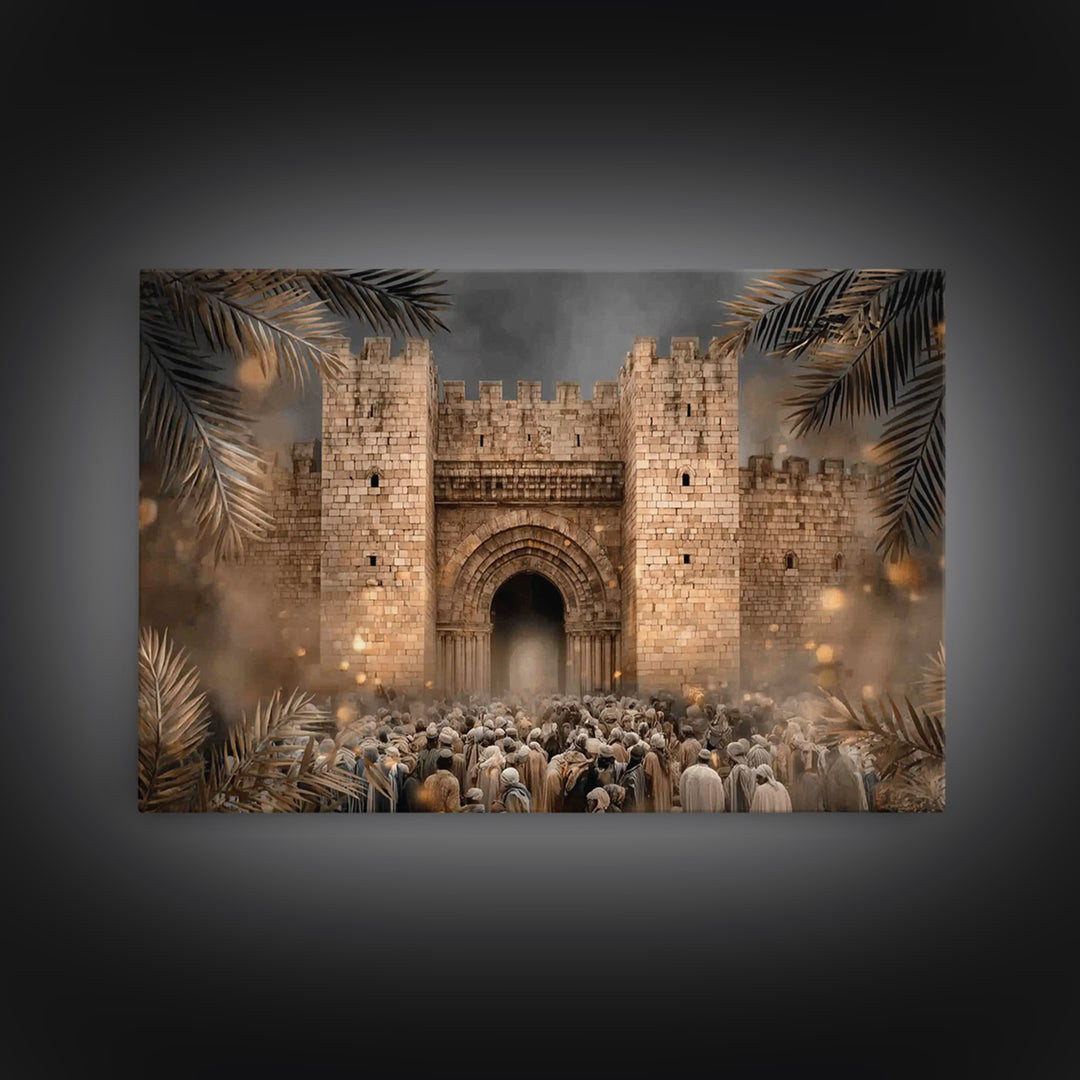 Gate of Triumph, Framed Canvas Print, Christian Art Canvas, Christian Wall Art, Christmas Art Prints, Jesus Painting, Christian Gift Ideas