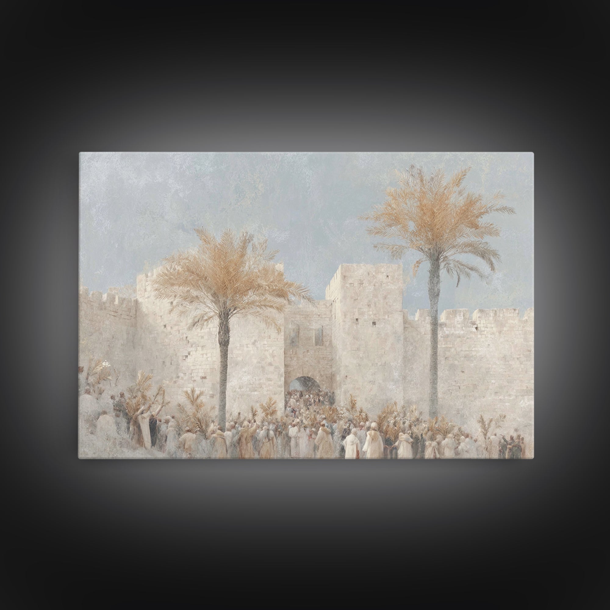 Palm Rejoicing – Framed Canvas Print – Christian Christmas Art – Christian Wall Art – Jesus Painting – Christian Art Canvas – Modern Christ