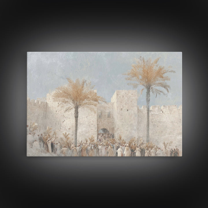 Palm Rejoicing – Framed Canvas Print – Christian Christmas Art – Christian Wall Art – Jesus Painting – Christian Art Canvas – Modern Christ