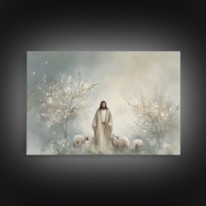 Blossoms Of Peace | Framed Canvas Print | Christian Wall Art | Jesus Painting | Christian Art Canvas | Modern Christian Painting | Christia