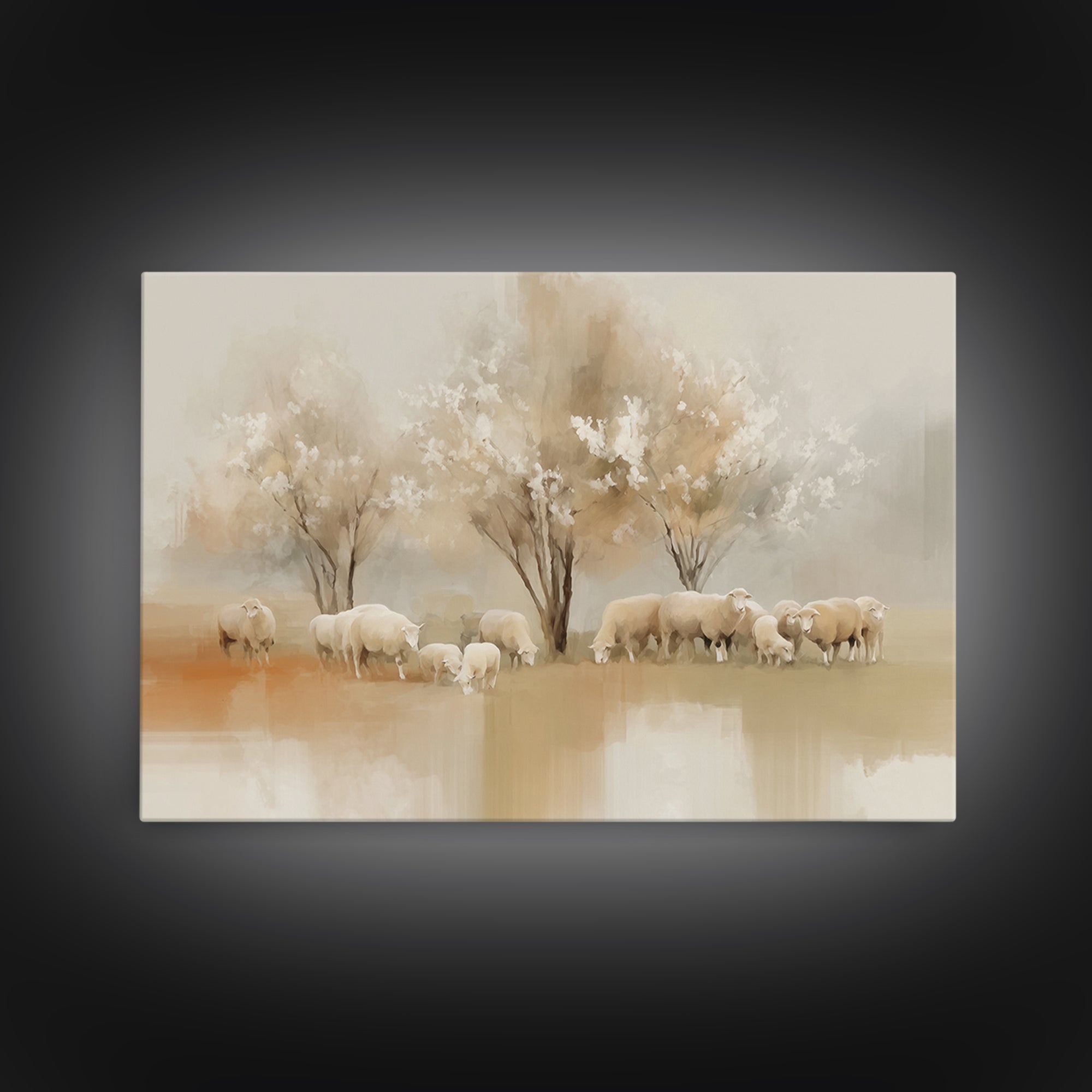 Pasture Blossoms – Framed Canvas Print – Christian Wall Art – Christian Art Canvas – Christian Painting – Subtle Christian Art – Christian