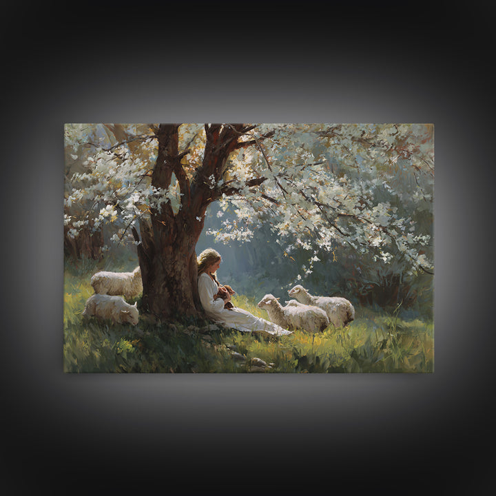 Shaded Grace | Framed Canvas Print | Christian Art Canvas | Christian Wall Art | Subtle Christian Art | Jesus Painting | Christian Gift Ide