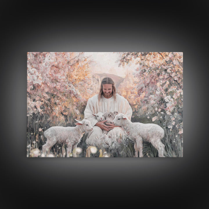 Gentle Spring Light – Framed Canvas Print – Christian Art Canvas – Christian Wall Art – Jesus Painting – Christmas Art – Christian Decorati