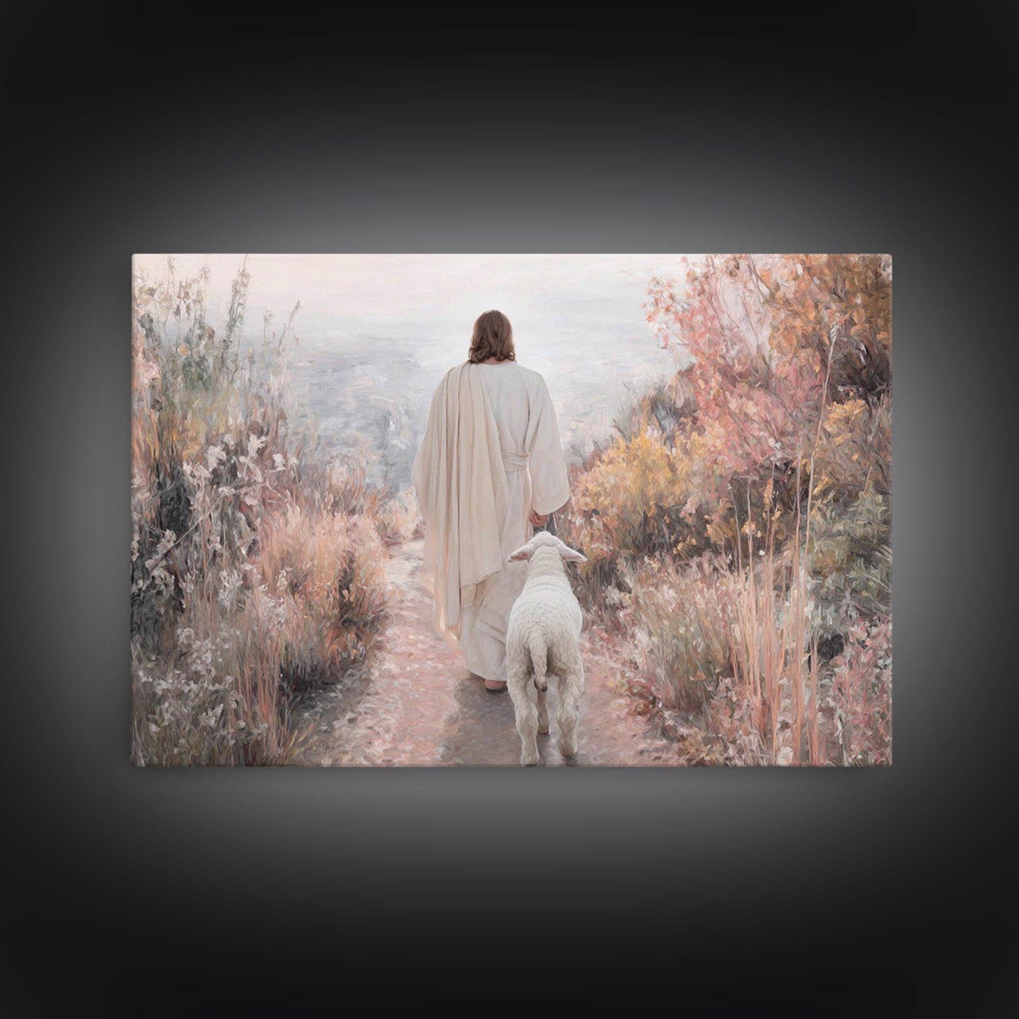 Soft Horizon Grace – Framed Canvas Print – Christian Art Canvas – Christmas Art – Christian Wall Art – Jesus Painting – Christian Christmas