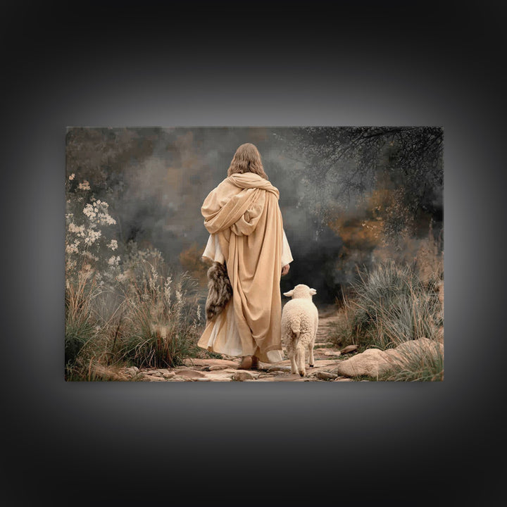 Faithful Journey Light – Framed Canvas Print – Christian Wall Art – Jesus Painting – Christian Christmas Art – Christian Art Canvas – Chris