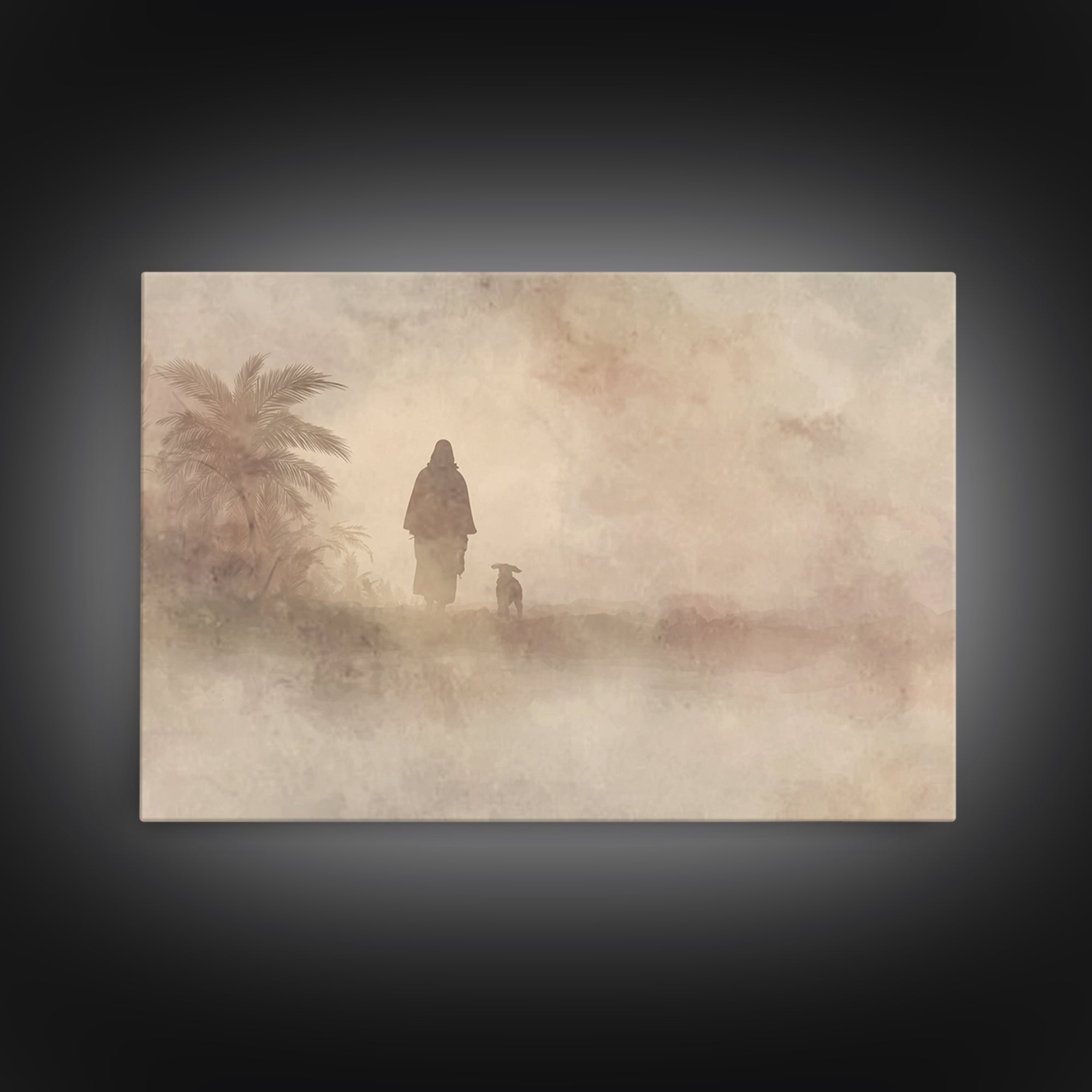 Desert Morning Hope – Framed Canvas Print – Christian Art Canvas – Christian Christmas Art – Christian Wall Art – Jesus Painting – Christia