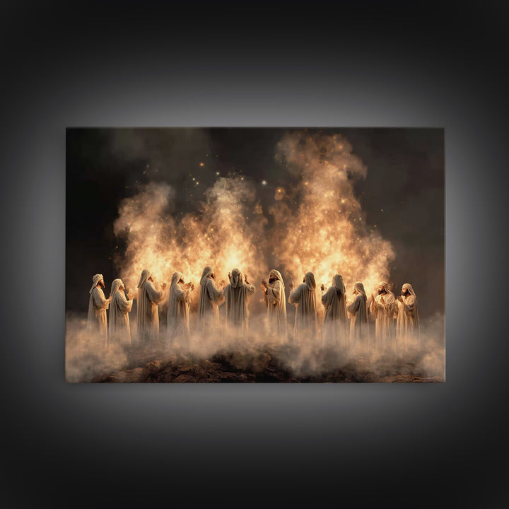 Tongues Of Glory – Framed Canvas Print – Christian Art Canvas – Christian Wall Art – Christian Christmas Art – Christian Art Gift – Christi