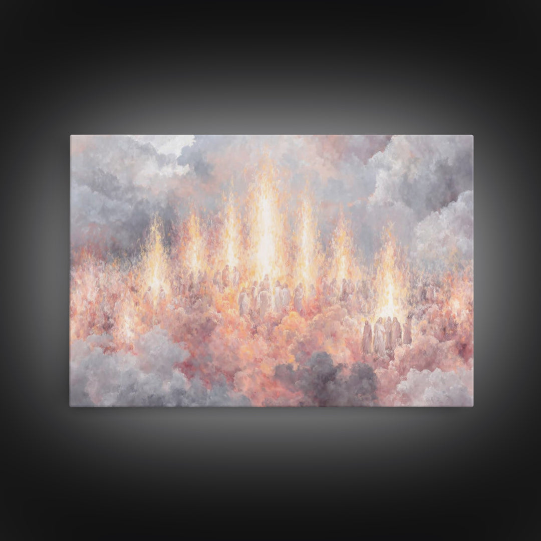 Heaven’s Living Flame – Framed Canvas Print – Christian Art Canvas – Christian Painting – Christian Wall Art – Christian Christmas Art – Ch