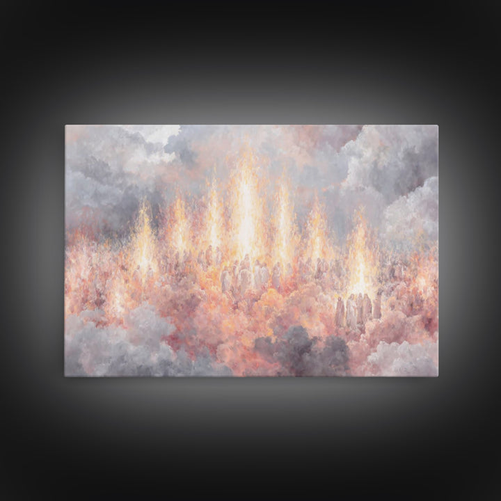 Heaven’s Living Flame – Framed Canvas Print – Christian Art Canvas – Christian Painting – Christian Wall Art – Christian Christmas Art – Ch
