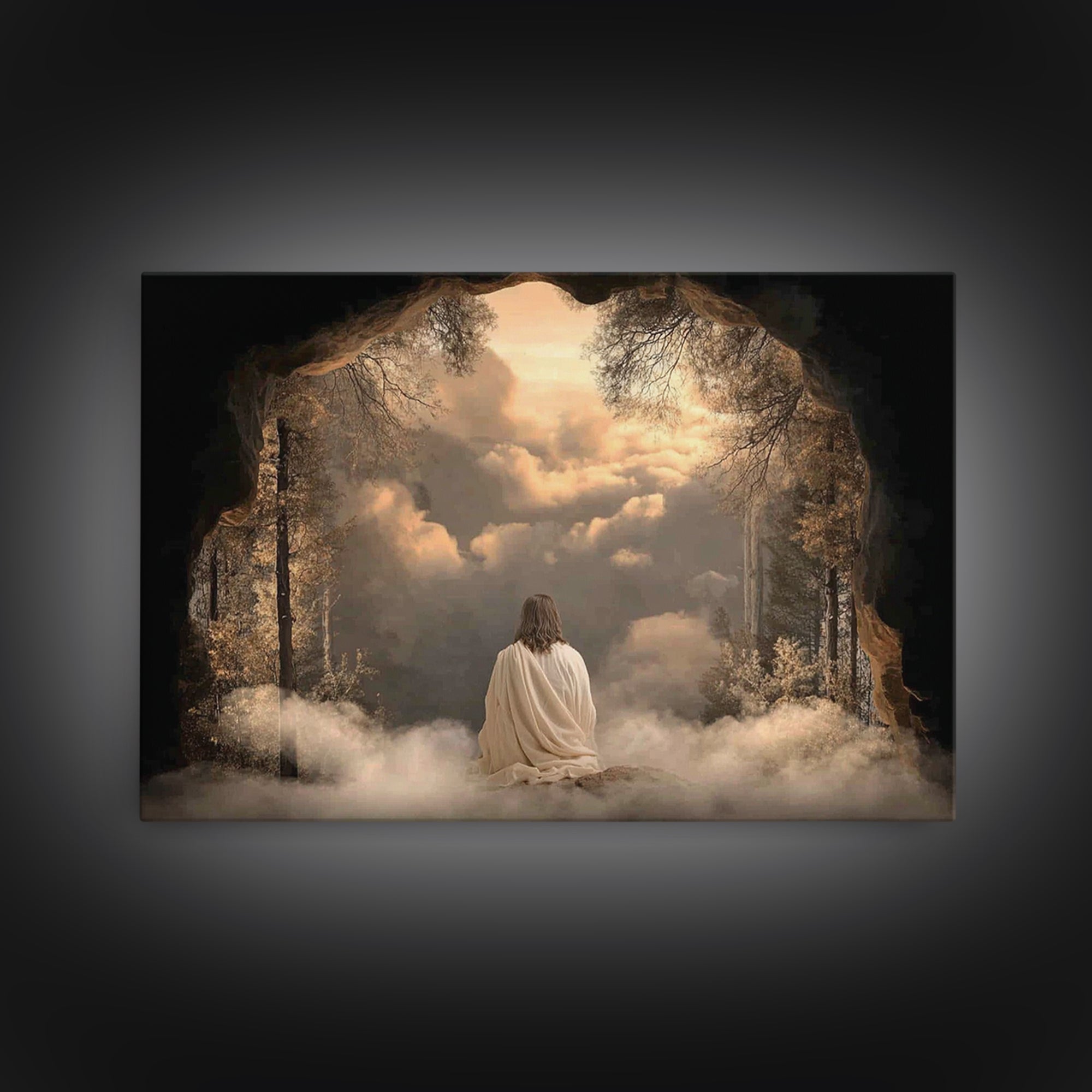 Holy Banquet | Framed Canvas Print | Christian Wall Art | Jesus Art Print | Modern Christian Art | Christian Gift | Christmas Wall Art