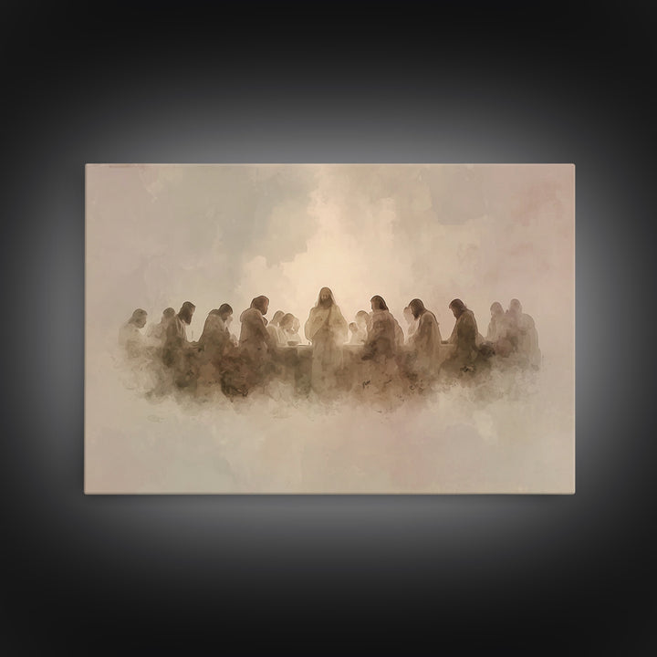 Sacred Cloud Table, Framed Canvas Print, Christian Art Canvas, Jesus Painting, Moody Christian Art, Christian Christmas Art, Christian Wall