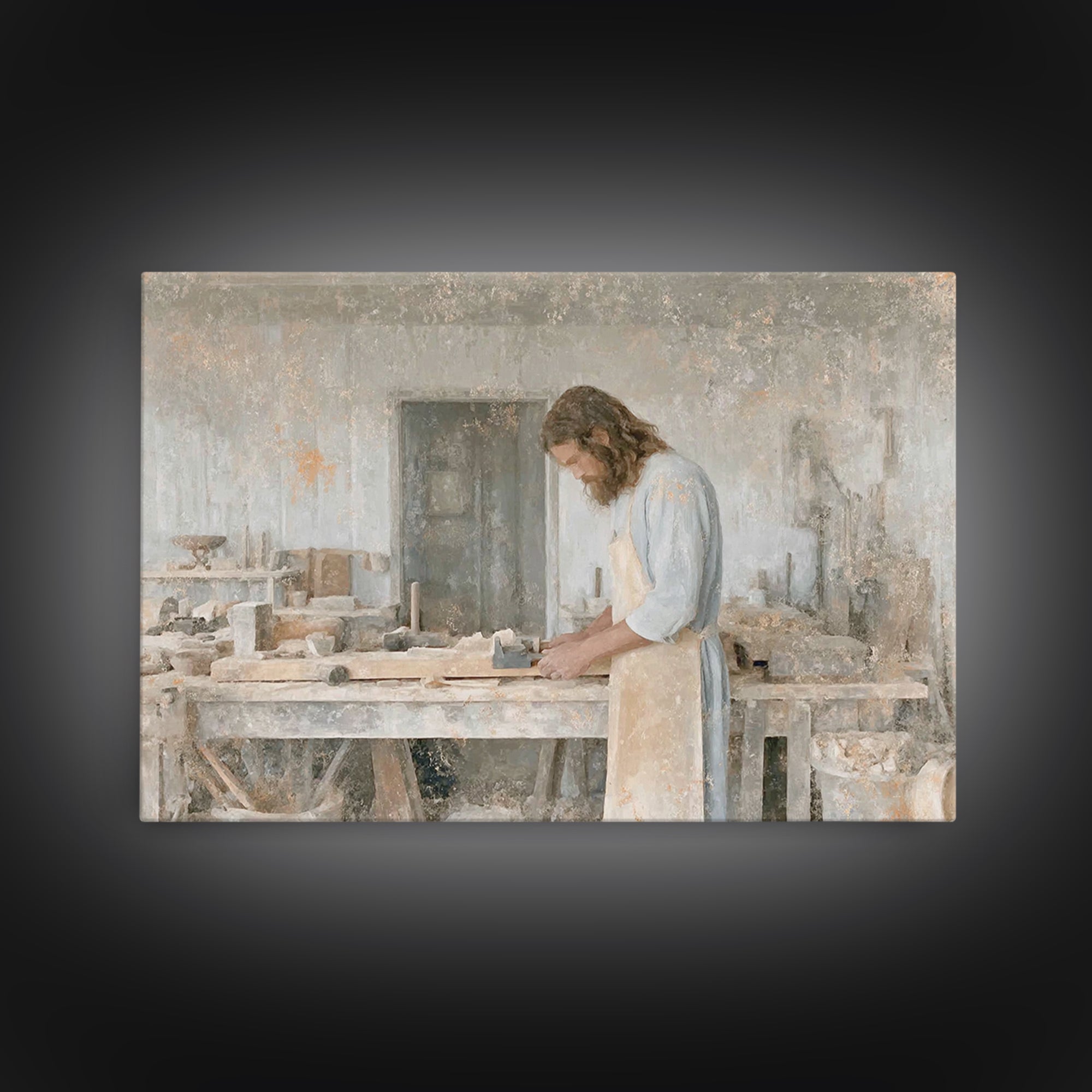 Servant Of Peace – Framed Canvas Print – Christian Art Canvas – Jesus Painting – Vintage Christian Art – Christian Wall Art – Christian Dec
