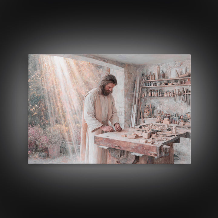 Radiant Artisan | Framed Canvas Print | Jesus Painting | Christian Wall Art | Christian Art Canvas | Modern Christian Painting | Christian