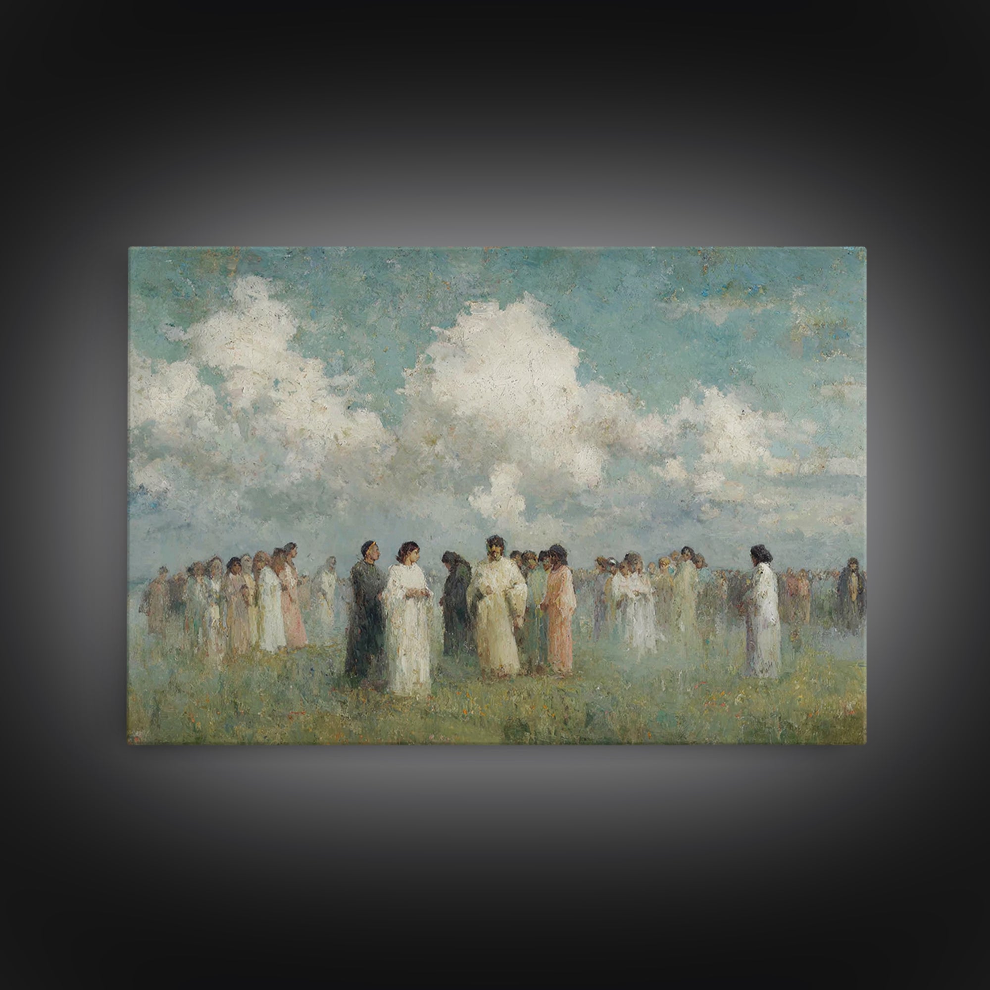 Sacred Assembly – Framed Canvas Print – Vintage Christian Art – Christian Wall Art – Christian Art Canvas – Modern Christian Painting – Chr