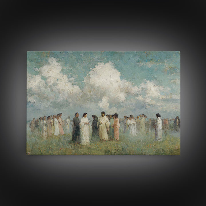 Sacred Assembly – Framed Canvas Print – Vintage Christian Art – Christian Wall Art – Christian Art Canvas – Modern Christian Painting – Chr