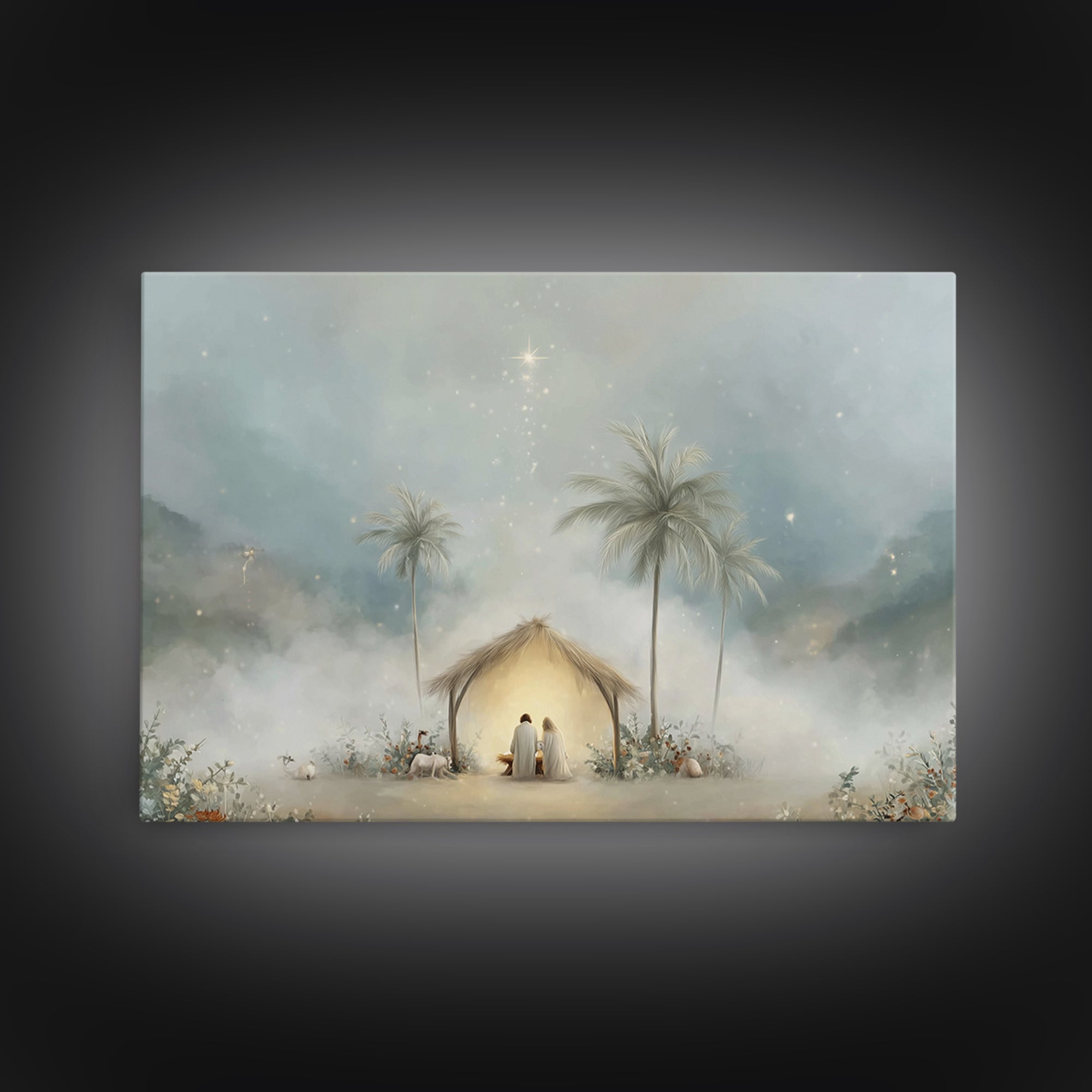 Star of Peace – Framed Canvas Print – Christian Wall Art – Christian Art Canvas – Christmas Art Work – Modern Christian Art – Christian Dec
