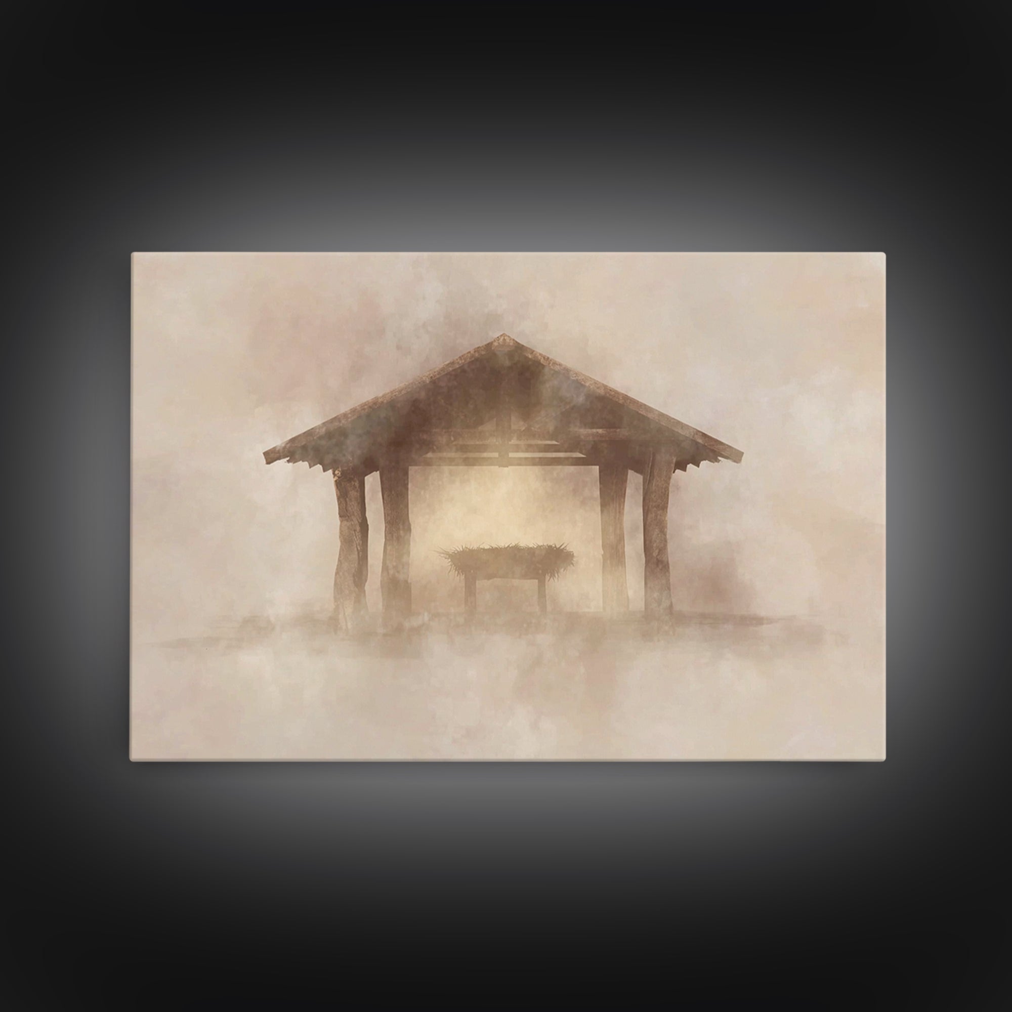 Gloria Shelter – Framed Canvas Print – Christian Christmas Art – Christian Art Canvas – Jesus Christmas Art – Christian Wall Art – Christma