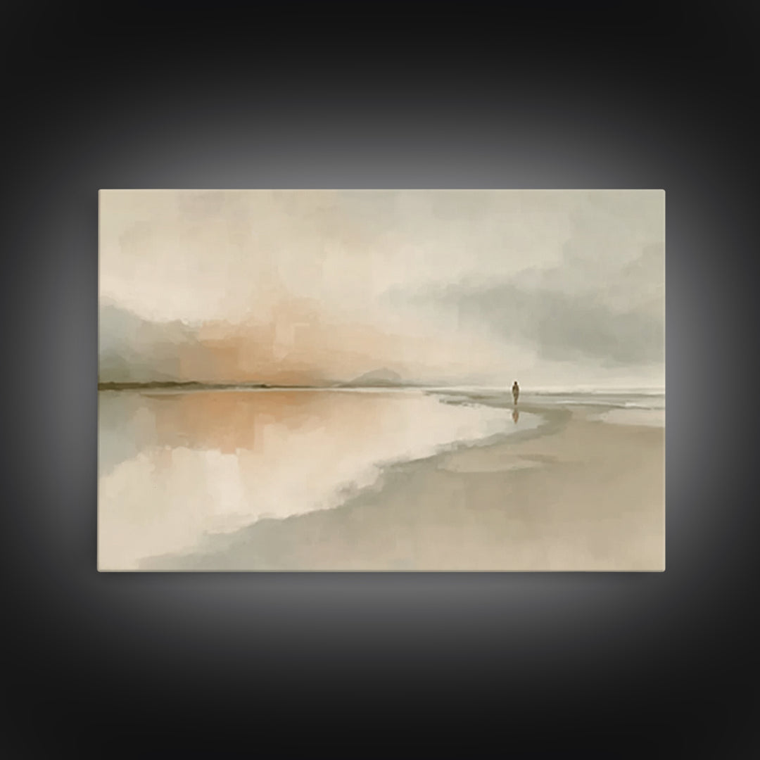 Silent Coast Peace – Framed Canvas Print – Christian Art Canvas – Christian Wall Art – Jesus Painting – Moody Christian Art – Christian Gif