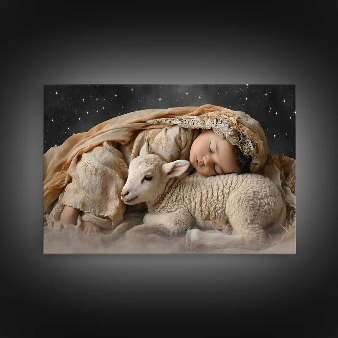 Bethlehem Rest – Framed Canvas Print – Christian Art Canvas – Christian Wall Art – Jesus Christmas Art – Christmas Art Prints – Christian D